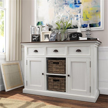 Nova Solo Halifax Accent White Painted Buffet Sideboard with Rattan Baskets B129TWD