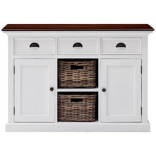 Nova Solo Halifax Accent White Painted Buffet Sideboard with Rattan Baskets B129TWD