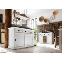 Nova Solo Halifax Contrast White Painted Buffet Sideboard with Rattan Baskets B129CT