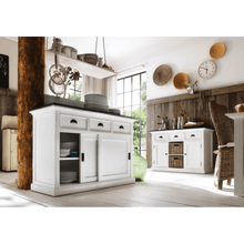 Nova Solo Halifax Contrast White Painted Buffet Sideboard with Sliding Doors B130CT