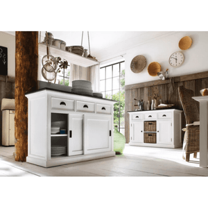 Nova Solo Halifax Contrast White Painted Buffet Sideboard with Sliding Doors B130CT