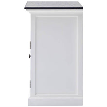 NOVASOLO Halifax Contrast Small White Cabinet with Black Top B180CT - White Tree Furniture