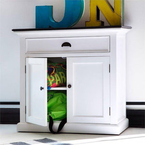 Nova Solo Halifax Contrast White Painted Small Buffet Sideboard with Wooden Top B180CT