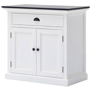 Nova Solo Halifax Contrast White Painted Small Buffet Sideboard with Wooden Top B180CT