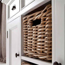 Nova Solo Halifax Contrast White Painted Buffet Sideboard with Rattan Baskets B129CT