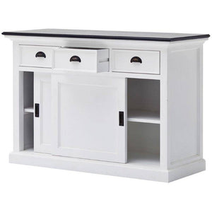 Nova Solo Halifax Contrast White Painted Buffet Sideboard with Sliding Doors B130CT