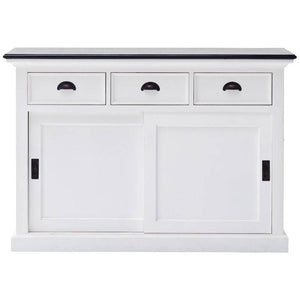 Nova Solo Halifax Contrast White Painted Buffet Sideboard with Sliding Doors B130CT