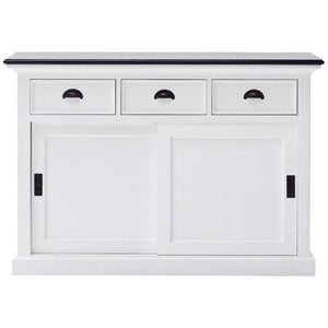 Nova Solo Halifax Contrast White Painted Buffet Sideboard with Sliding Doors B130CT