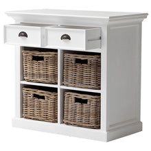 NOVASOLO Halifax Small White Cabinet with Baskets B181 - White Tree Furniture