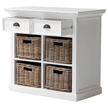 Nova Solo Halifax White Painted Small Buffet Sideboard with Rattan Baskets B181 - White Tree Furniture