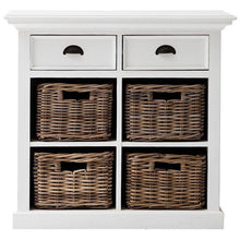 NOVASOLO Halifax Small White Cabinet with Baskets B181 - White Tree Furniture