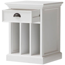 Halifax White Painted Bedside Table with Dividers T757 - White Tree Furniture