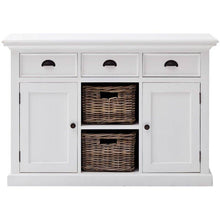 Nova Solo Halifax White Painted Buffet Sideboard with Rattan Baskets B129