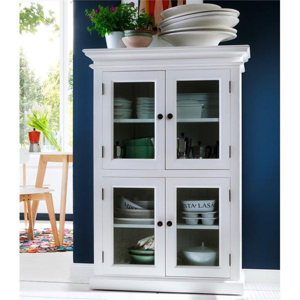 Halifax White Painted 2 Level Pantry Display Cabinet CA609 - White Tree Furniture