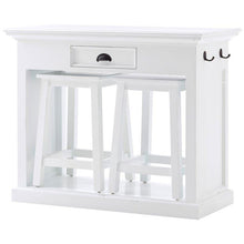 Halifax White Painted Kitchen Breakfast Table with 2 Stools T767 - White Tree Furniture