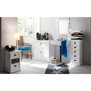 Halifax White Painted 5 Drawer Tallboy CA600 - White Tree Furniture