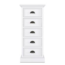 Halifax White Painted 5 Drawer Tallboy CA600 - White Tree Furniture