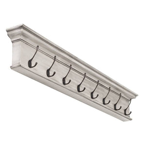 NOVASOLO Halifax Rustic White 8 Hook Coat Rack D161L - White Tree Furniture