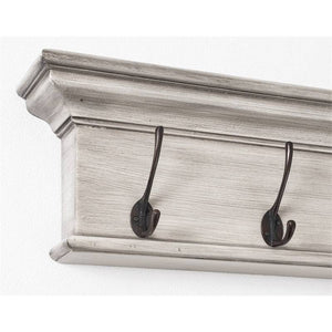 NOVASOLO Halifax Rustic White 8 Hook Coat Rack D161L - White Tree Furniture