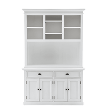 NOVASOLO Halifax Large White Buffet Hutch Unit with Adjustable Shelves BCA607