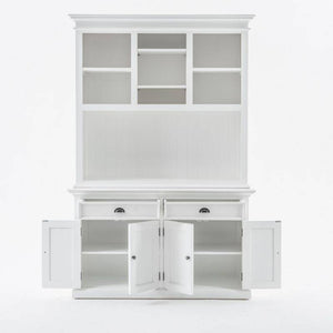 NOVASOLO Halifax Large White Buffet Hutch Unit with Adjustable Shelves BCA607