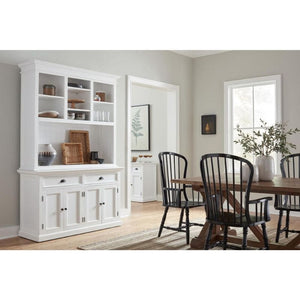 NOVASOLO Halifax Large White Buffet Hutch Unit with Adjustable Shelves BCA607