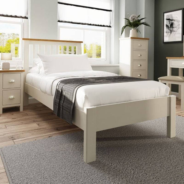 Toulouse Grey Painted Oak Single Bed Frame 3ft - White Tree Furniture