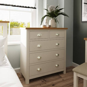 Toulouse Grey Painted Oak Chest of Drawers - White Tree Furniture