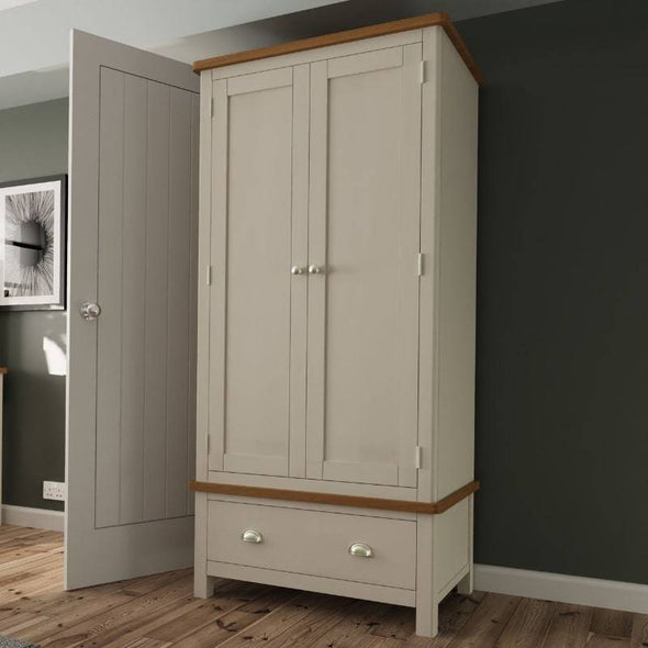 Toulouse Grey Painted Oak Wardrobe - White Tree Furniture