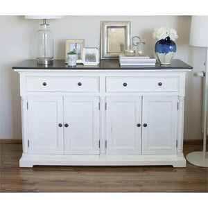 NOVASOLO PROVENCE ACCENT White Sideboard with Wooden Top - White Tree Furniture