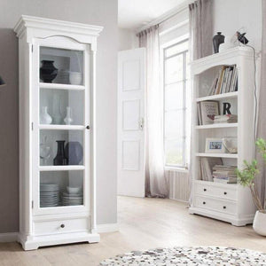 Provence White Bookcase with Low Drawers - White Tree Furniture