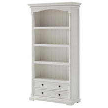 Provence White Bookcase with Low Drawers - White Tree Furniture