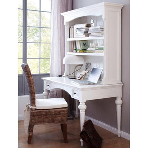 Provence White Painted Secretary Desk with Hutch - White Tree Furniture