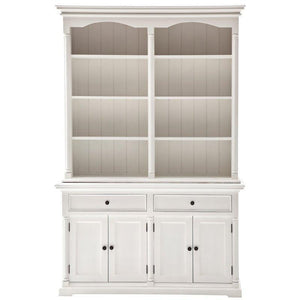 Provence White Painted Double Hutch Display Unit - White Tree Furniture