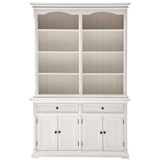 Provence White Painted Double Hutch Display Unit - White Tree Furniture