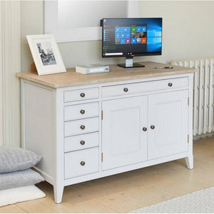 Baumhaus Signature Grey Hidden Home Office Desk - White Tree Furniture