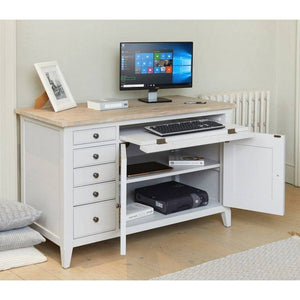 Baumhaus Signature Grey Hidden Home Office Desk - White Tree Furniture