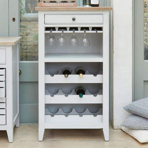 Baumhaus Signature Grey Wine Rack Cabinet - White Tree Furniture