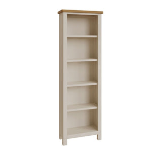 Toulouse Grey Painted Oak Tall Narrow Bookcase - White Tree Furniture
