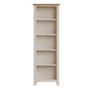 Toulouse Grey Painted Oak Tall Narrow Bookcase - White Tree Furniture