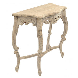French Styled Hand Carved Distressed Console Table