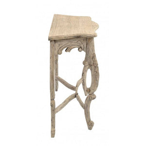 French Styled Hand Carved Distressed Console Table