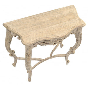 French Styled Hand Carved Distressed Console Table from Ancient Mariner