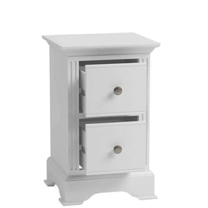 Alsace White Painted 2 Drawer Bedside Cabinet - White Tree Furniture