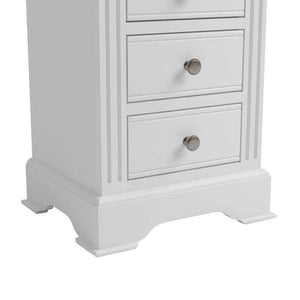 Alsace White Painted Bedside Cabinet with 3 Drawers - White Tree Furniture