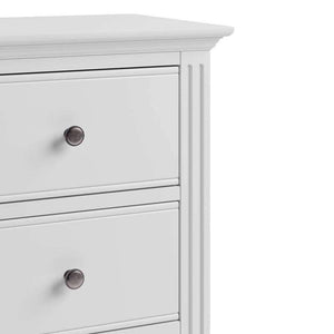 Alsace White Painted 5 Drawer Tallboy - White Tree Furniture