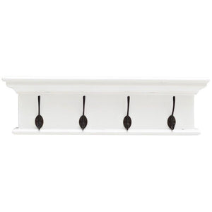 Halifax White Painted Four Hook Coat Rack - White Tree Furniture