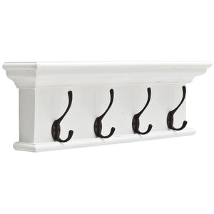 Halifax White Painted Four Hook Coat Rack - White Tree Furniture