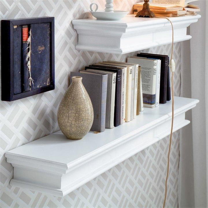 Halifax White Painted Wall Shelf 120 cm - White Tree Furniture